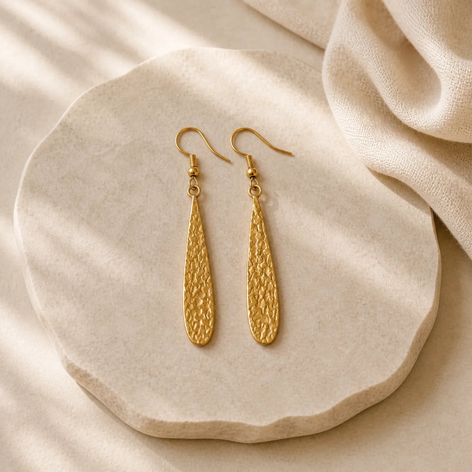 Elegant Titanium Steel Balance Hammer Marks Earrings featuring Titanium Steel