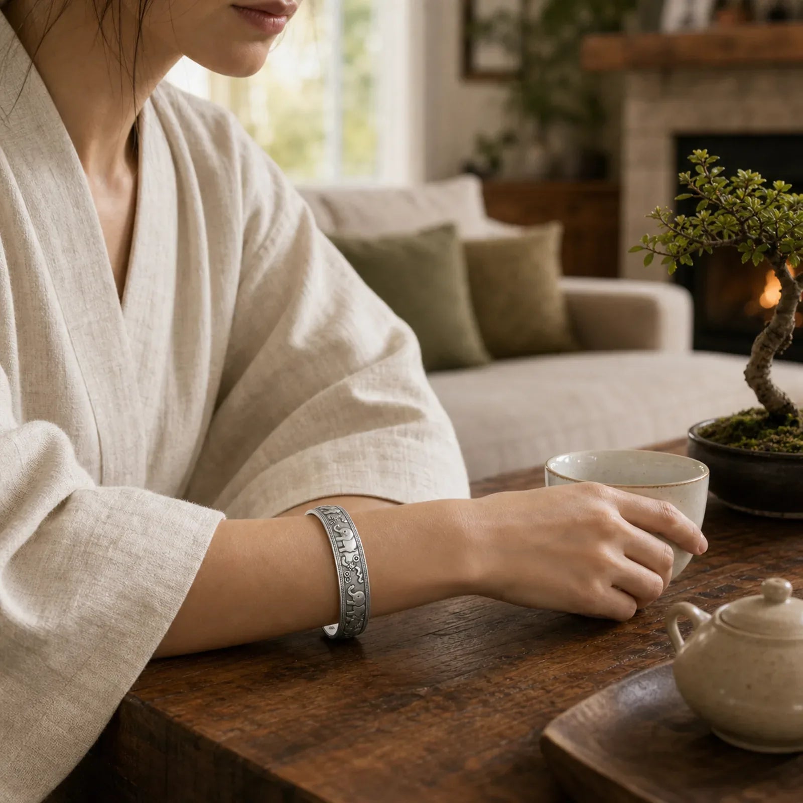 Elephant White Copper Strength Bracelet Bangle (Extra 30% Off | USE CODE: FS30) featuring Copper, Elephant Symbol
