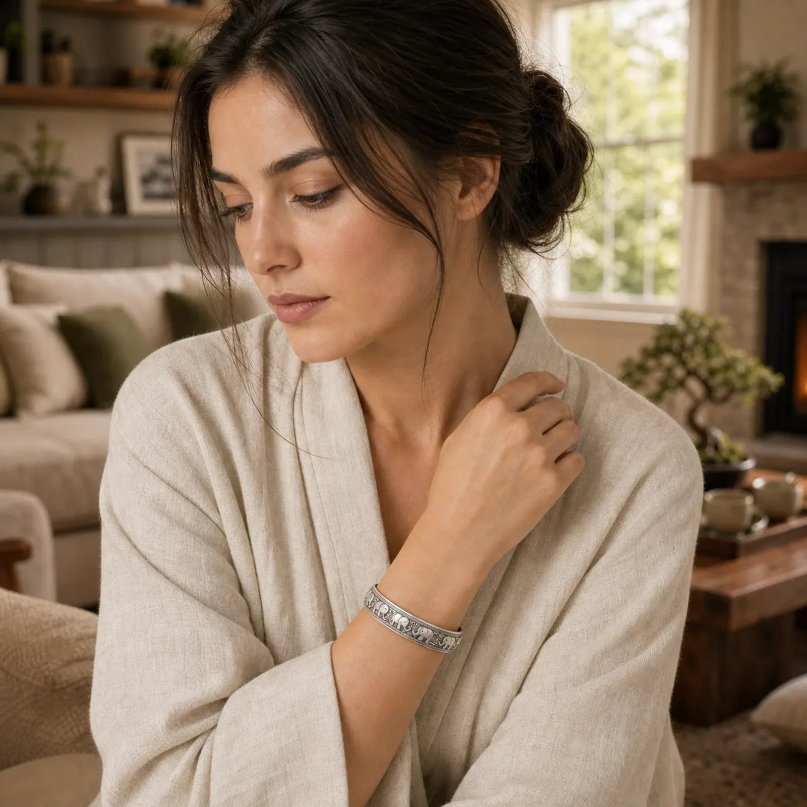 Elephant White Copper Strength Bracelet Bangle (Extra 30% Off | USE CODE: FS30) featuring Copper, Elephant Symbol