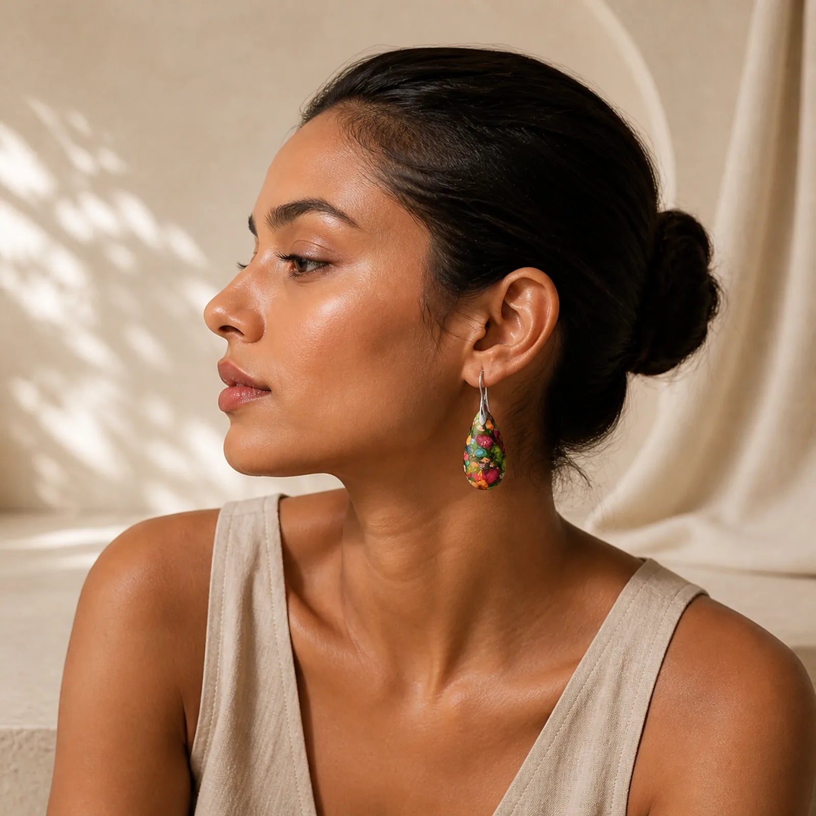 Emperor Stone Crystal Happiness Earrings featuring Emperor Stone