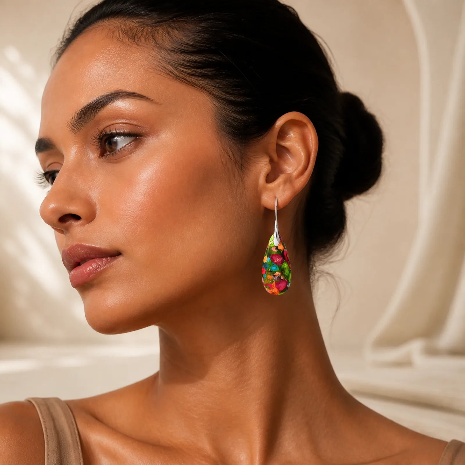 Emperor Stone Crystal Happiness Earrings featuring Emperor Stone