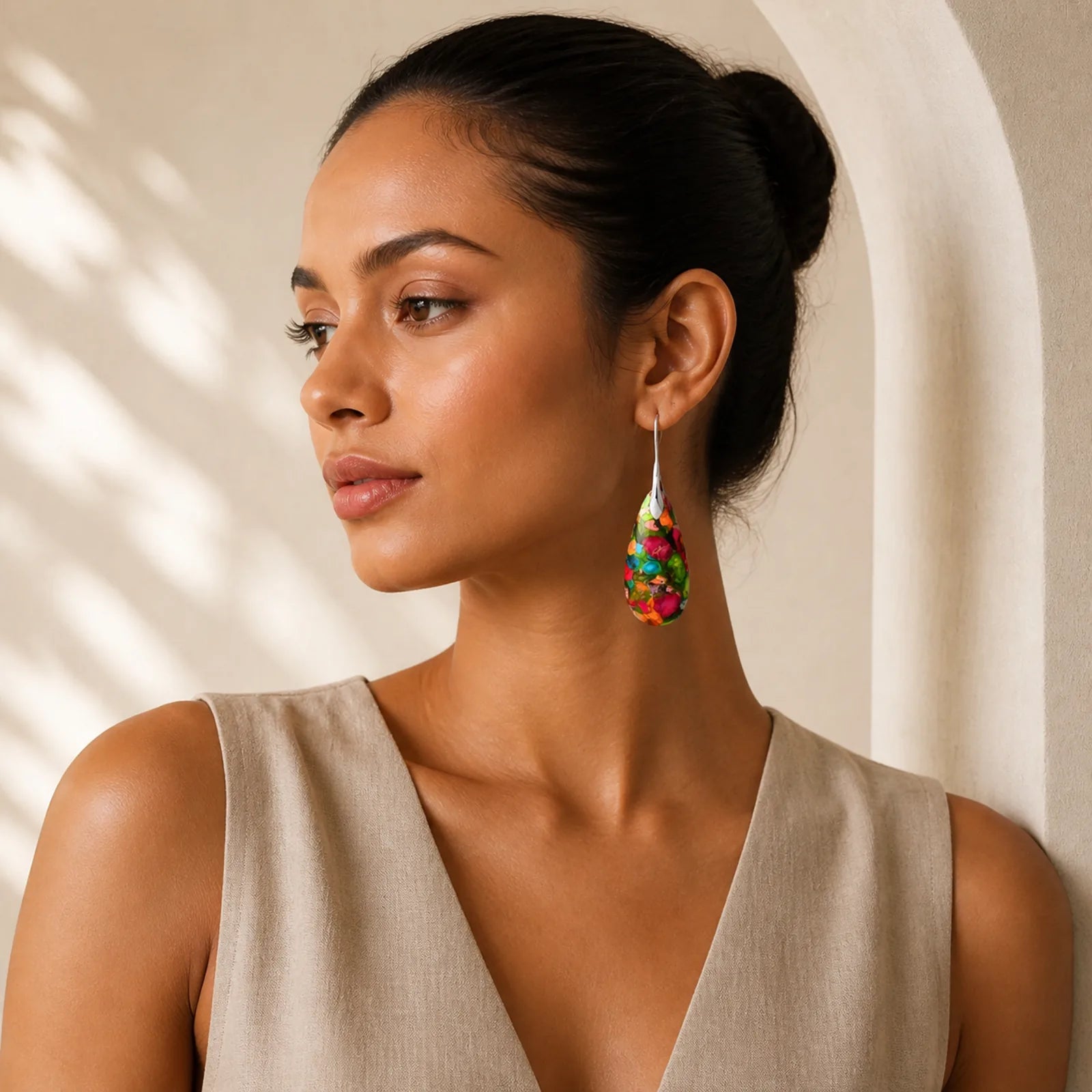 Emperor Stone Crystal Happiness Earrings featuring Emperor Stone