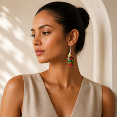 Emperor Stone Crystal Happiness Earrings featuring Emperor Stone