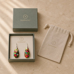 Emperor Stone Crystal Happiness Earrings featuring Emperor Stone