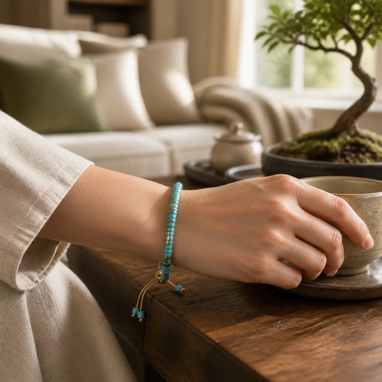 Emperor Stone Happiness Spacer Bead Bracelet featuring Emperor Stone