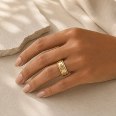 Evil Eye Luck Blessing Copper Alloy Ring featuring Evil Eye, Copper