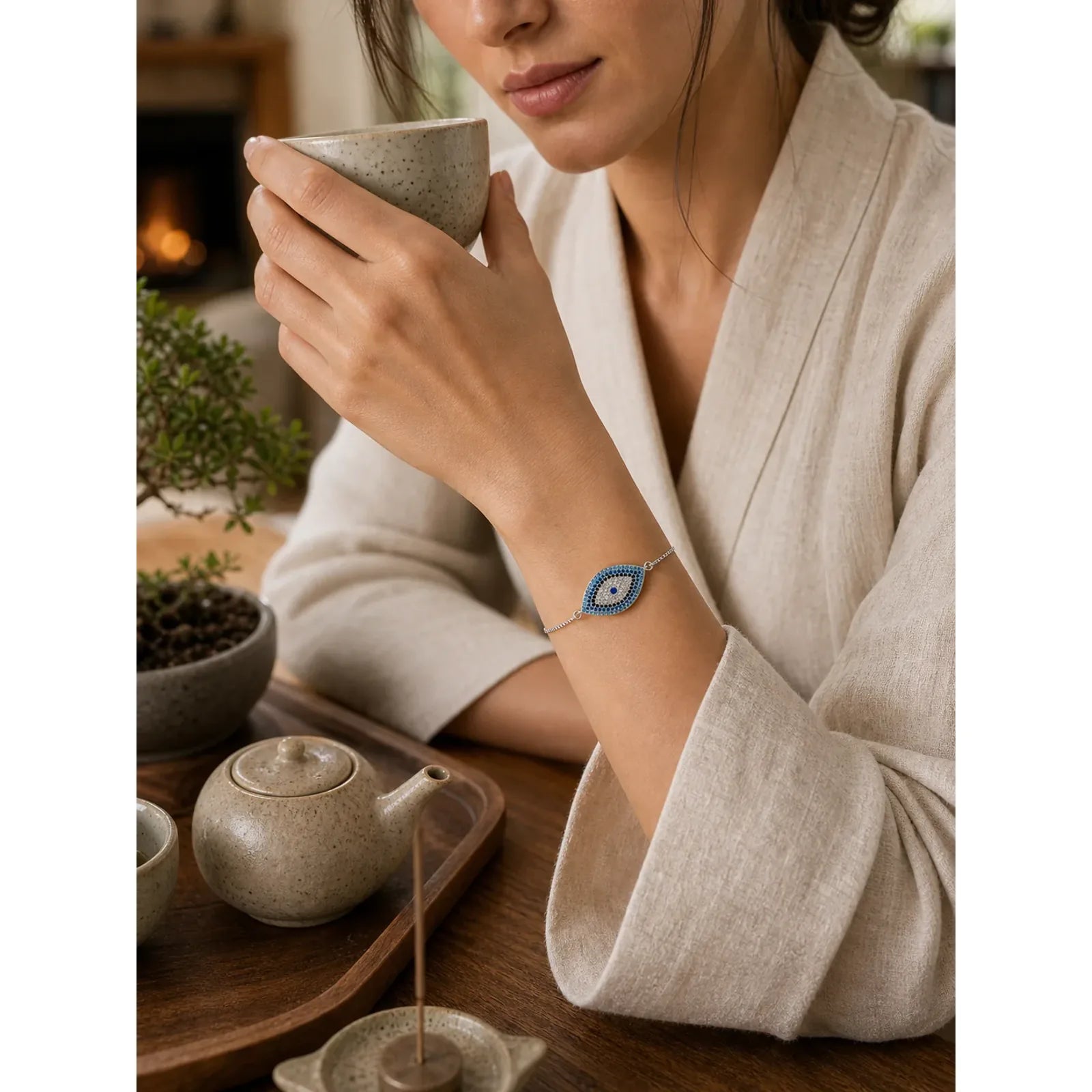 Evil Eye Protection Healing Bracelet featuring Evil Eye, Cooper, Copper
