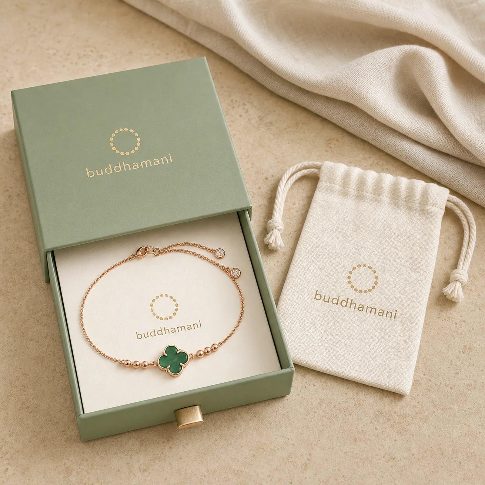 "FOR DEAREST MOTHER" Copper Four-Leaf Clover Luck Bracelet Includes Gift Message Card featuring Copper