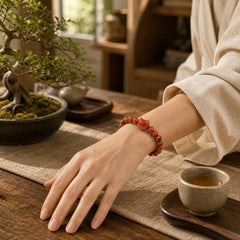 Faceless Cat Head Design Red Turquoise Luck Bracelet featuring Red Turquoise, Turquoise