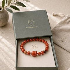 Faceless Cat Head Design Red Turquoise Luck Bracelet featuring Red Turquoise, Turquoise