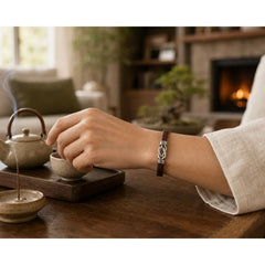 Fashion Titanium Steel Leather Strengthen Bracelet featuring Titanium Steel