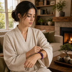 Feng Shui Amethyst Fortune Wealth Bracelet featuring Amethyst, Pixiu