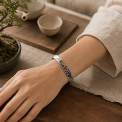 Feng Shui Five Emperor Coins Peanut Wealth Bracelet Bangle featuring Five Emperor Coins, Five-Emperor Coins, Copper