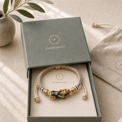 Feng Shui PiXiu Color Change Copper Coin Beads Wealth String Bracelet featuring Pixiu, Copper