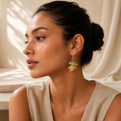 FengShui Jade Koi Fortune Earrings featuring Jade, Chalcedony, Koi Fish
