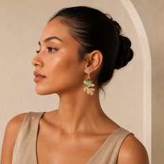 FengShui Jade Koi Fortune Earrings featuring Jade, Chalcedony, Koi Fish