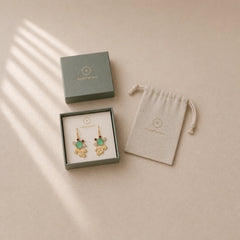 FengShui Jade Koi Fortune Earrings featuring Jade, Chalcedony, Koi Fish