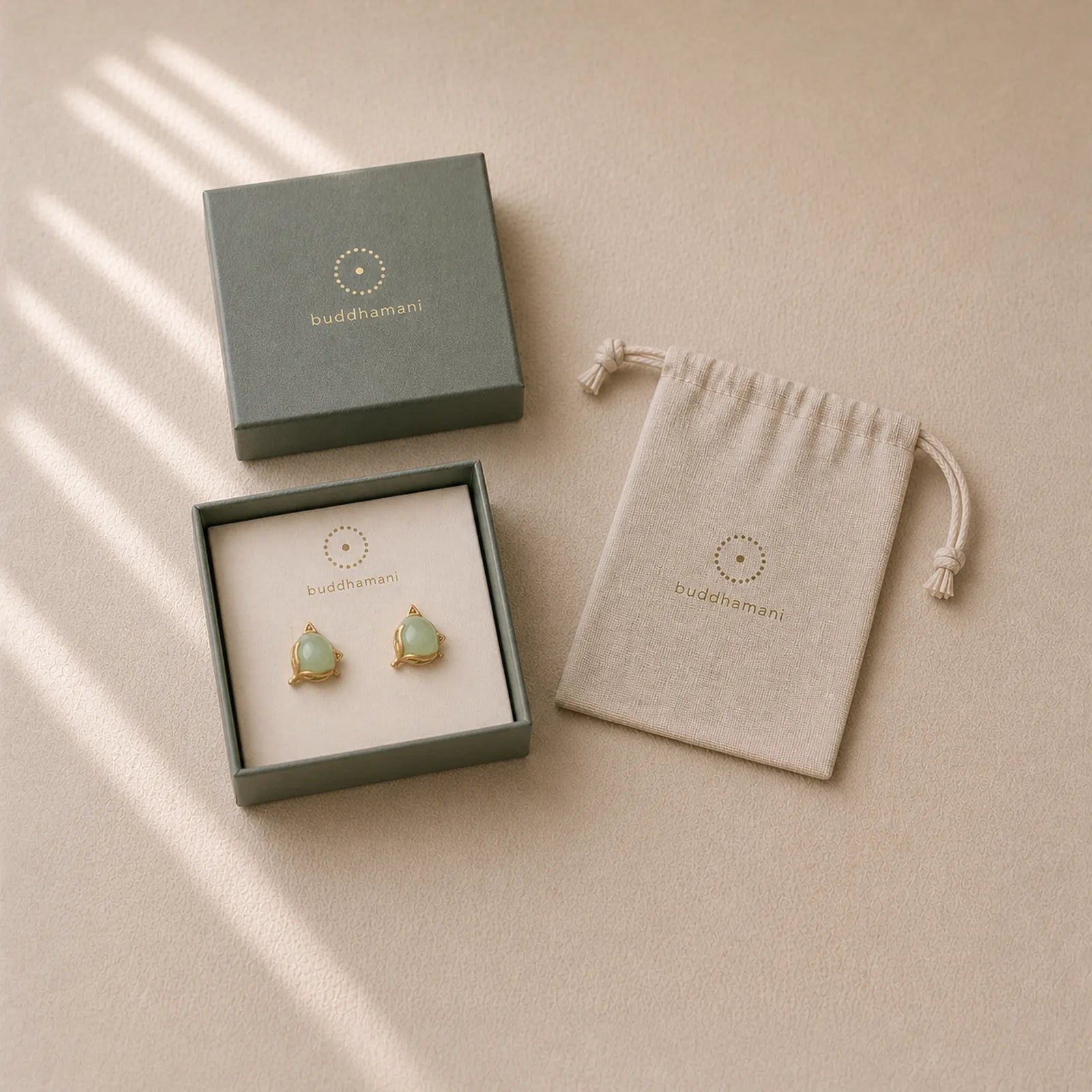 FengShui Jade Luck Earrings featuring Jade, Copper