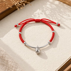 FengShui Lucky Red String Bell Bracelet featuring Red String