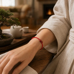 FengShui Lucky Red String Ceramic Bracelet featuring Red String