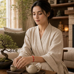 FengShui Lucky Red String Ceramic Bracelet featuring Red String