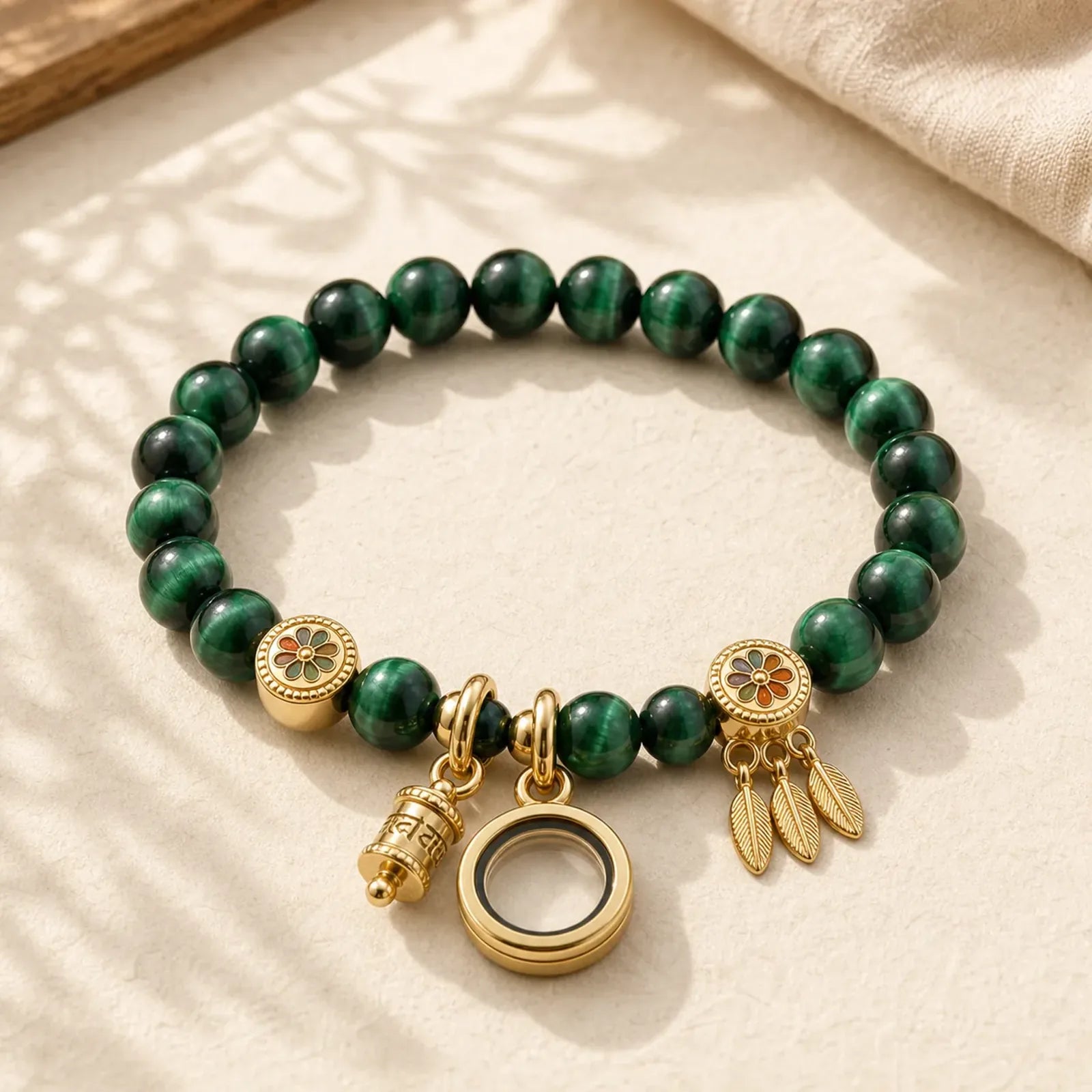 FengShui PiXiu Jade Protection Bracelet featuring Pixiu, Jade, Cyan Jade