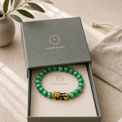 FengShui PiXiu Jade Protection Bracelet featuring Pixiu, Jade, Cyan Jade