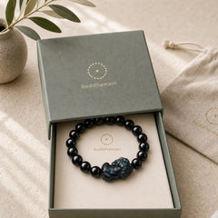 FengShui PiXiu Rainbow Obsidian Luck Bracelet featuring Pixiu, Rainbow Obsidian