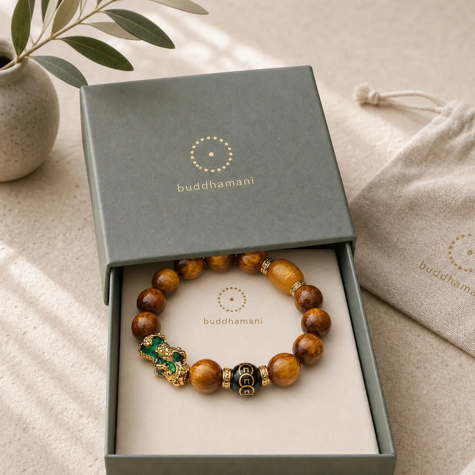 FengShui Tiger Eye PiXiu Wealth Bracelet (Extra 35% Off | USE CODE: FS35) featuring Tiger Eye, Pixiu