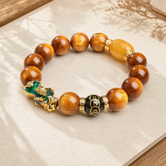 FengShui Tiger Eye PiXiu Wealth Bracelet (Extra 35% Off | USE CODE: FS35) featuring Tiger Eye, Pixiu