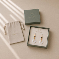 FengShui White Jade Butterfly Fortune Earrings featuring White Jade, Jade, Butterfly