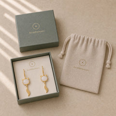 FengShui White Jade Fox Fortune Earrings featuring White Jade, Jade, Copper