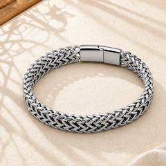 Fish Scale Magnetic Buckle Titanium Steel Balance Bracelet Bangle featuring Titanium Steel