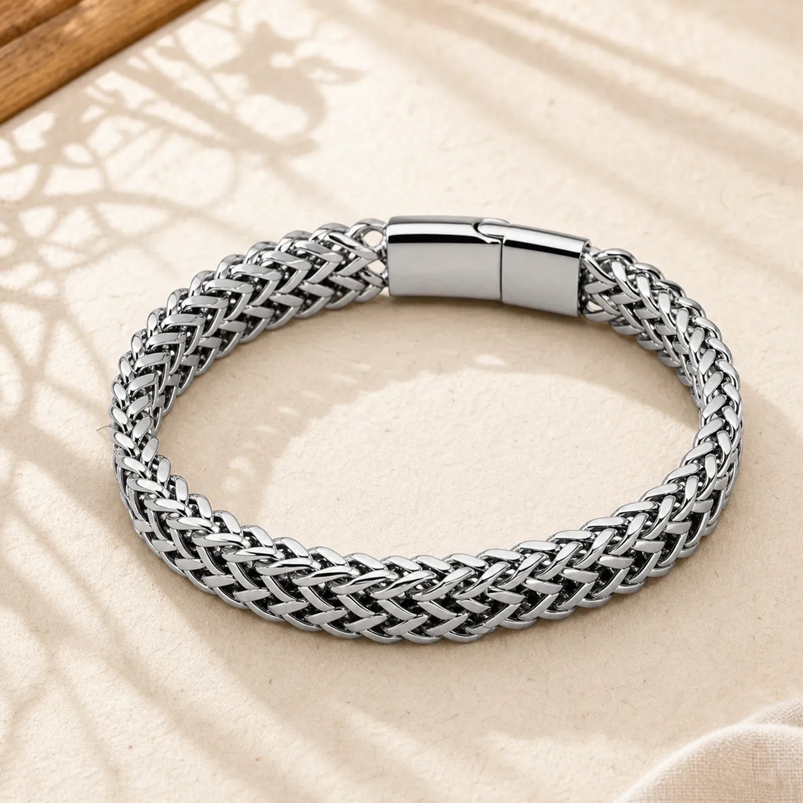 Fish Scale Magnetic Buckle Titanium Steel Balance Bracelet Bangle featuring Titanium Steel