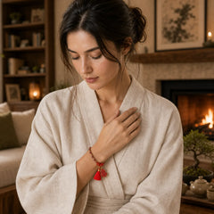 Five Color Red String Song Brocade Gourd Protection Bracelet featuring Red String