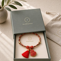 Five Color Red String Song Brocade Gourd Protection Bracelet featuring Red String