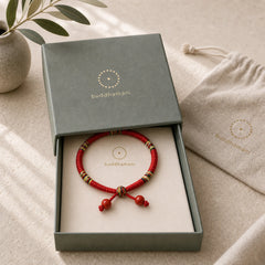 Five Colors King Kong Knot String Protection Luck Bracelet featuring Red String, Cinnabar