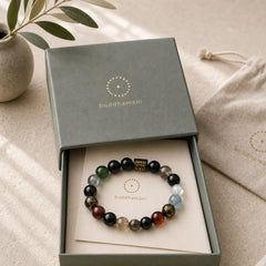 Five Elements God Of Wealth Various Crystal Agate Wealth Luck Bracelet featuring Five Elements, Green Agate, Black Onyx