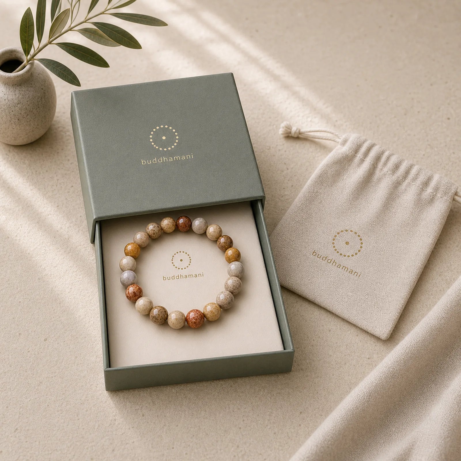 Fossil Coral Compassion Bracelet featuring Fossil Coral