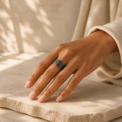 Four Guardian Beast Dragon White Tiger Suzaku Basalt Carved Success Luck Ring featuring Dragon, The Phoenix, Phoenix
