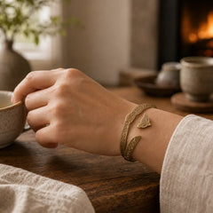 Fox Head Copper Brass 'Love You Forever' Luck Self Care Bracelet Bangle featuring Copper