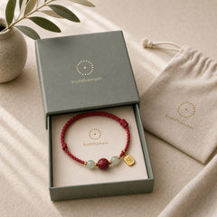 Fu Character Hetian Jade Bead Om Mani Padme Hum Cinnabar Red String Prosperity Bracelet featuring Fu Character, Jade, Om Mani Padme Hum