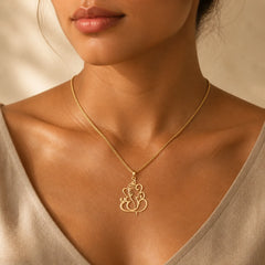 Ganesh Elephant Stainless Steel Protection Necklace Pendant featuring Om, Ganesh Symbol
