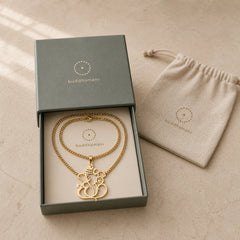 Ganesh Elephant Stainless Steel Protection Necklace Pendant featuring Om, Ganesh Symbol