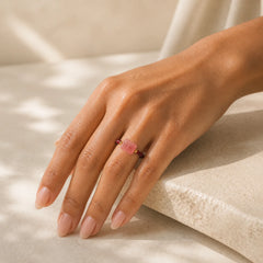 Garnet Beads Strawberry Quartz Pixiu Protection Ring featuring Garnet, Strawberry Quartz, Pixiu