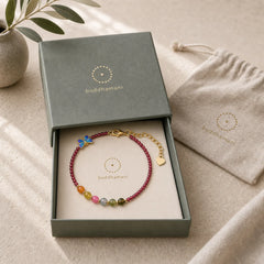 Garnet Tourmaline Butterfly Protection Bracelet Anklet featuring Garnet, Tourmaline, Butterfly