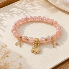Glass Bead Dream Catcher Protection Charm Bracelet featuring Dream Catchers