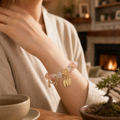 Glass Bead Dream Catcher Protection Charm Bracelet featuring Dream Catchers