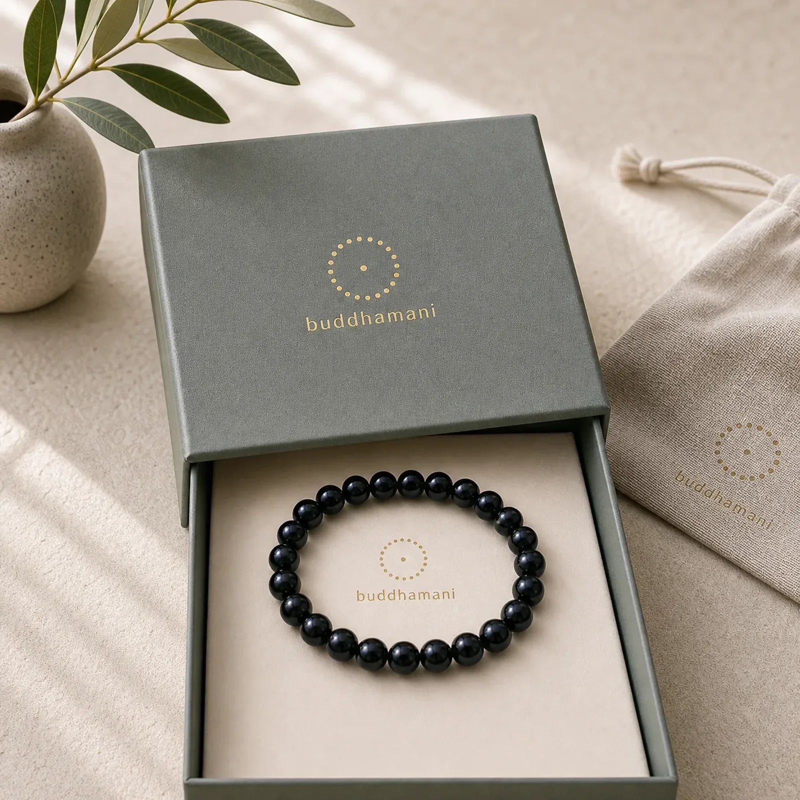 Gold Sheen Obsidian Black Tourmaline Wealth Bracelet featuring Gold Sheen Obsidian, Obsidian, Tourmaline