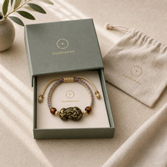 Gold Sheen Obsidian PiXiu Wealth Rope Bracelet featuring Gold Sheen Obsidian, Obsidian, Pixiu